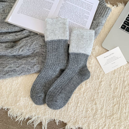 Rufia - Minimal Bow & Stripe Soft Crew Socks