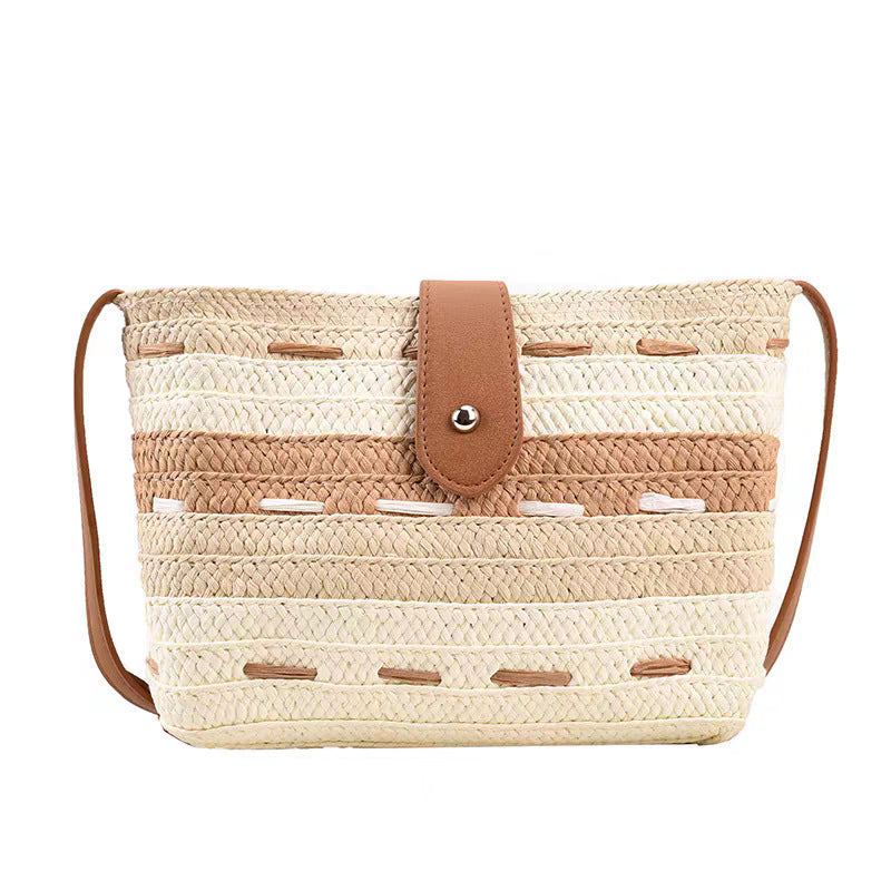 Gradient Color Paper Woven Straw Bag