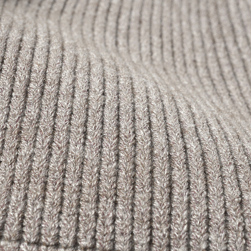 Navy classic solid ribbed cuffed beanie product view