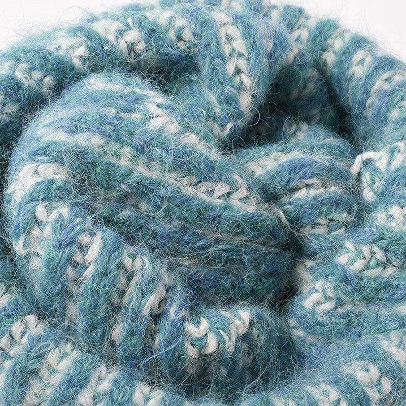 Light Blue two-tone ribbed cuffed beanie product view