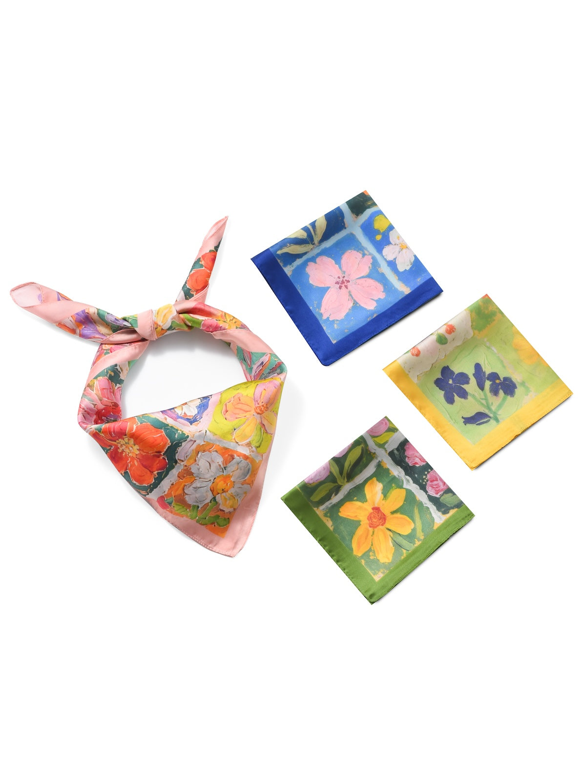 Scarvii - Romantic Floral Panel Border Print Scarf