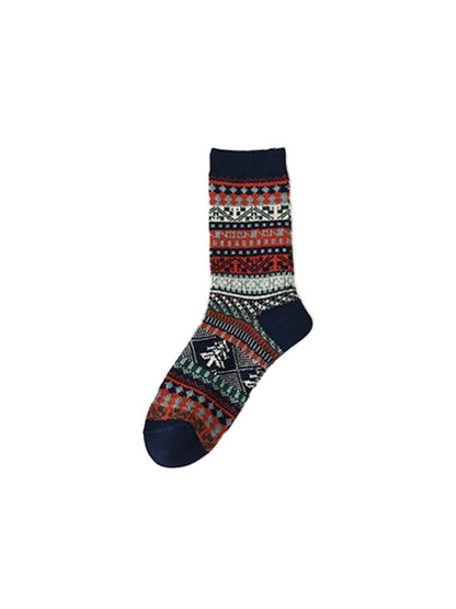 Rufia - Multicolor Geometric Crew Socks