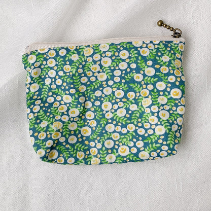 Cosbai canvas printed coin purse shown flat with vibrant multicolor canvas print