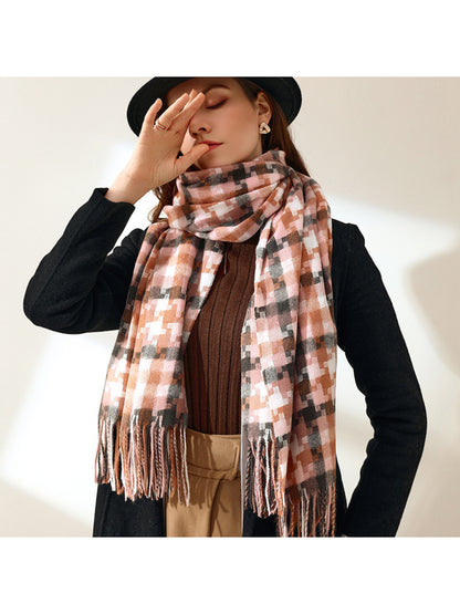 Scarvii - Multicolor Geometric Fringe Winter Scarf