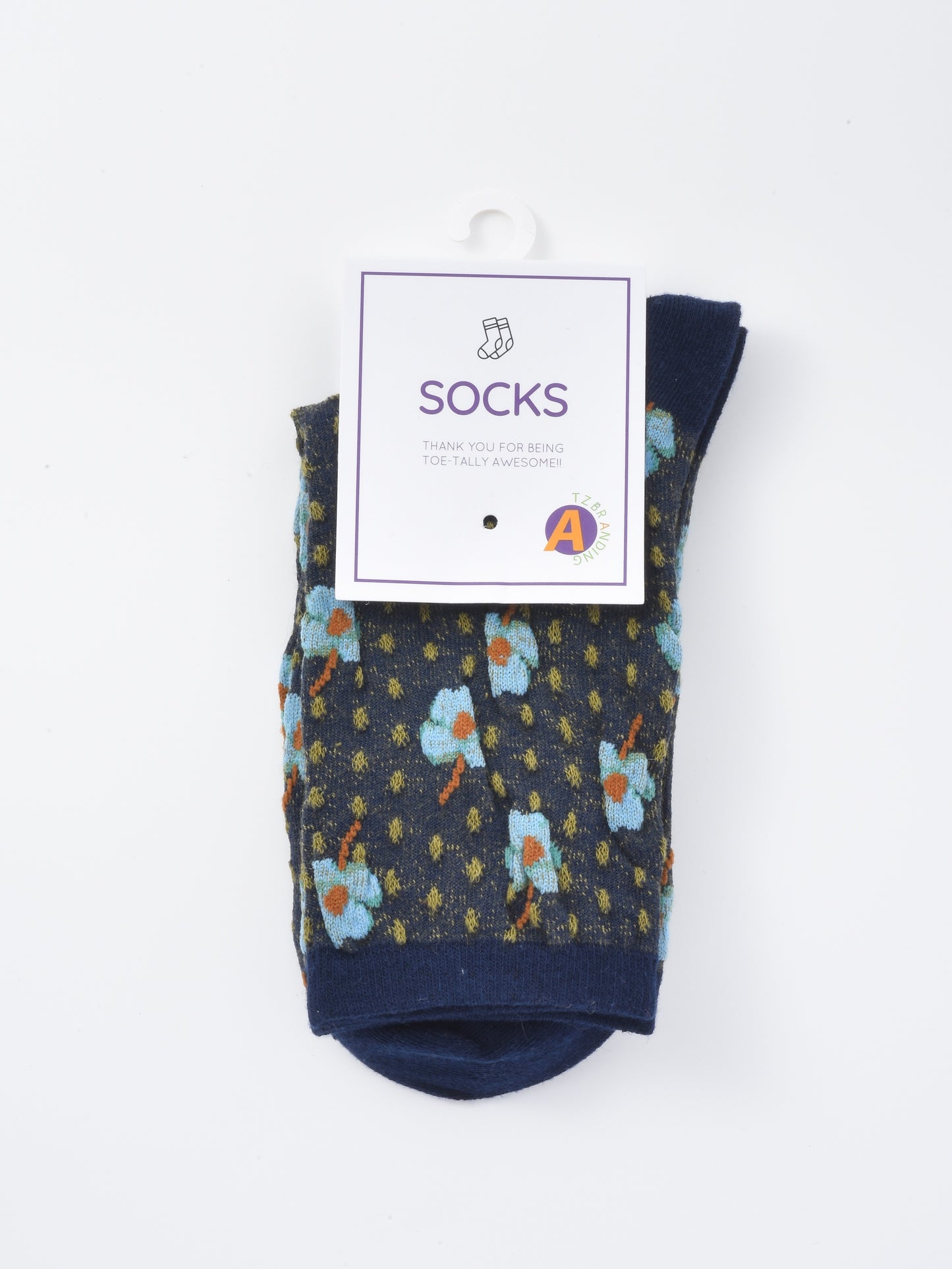 Rufia - Dotted Garden Floral Crew Socks