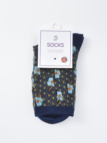 Rufia - Dotted Garden Floral Crew Socks