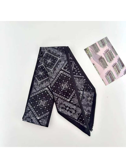Scarvii Graphic Paisley Detail Skinny Scarf