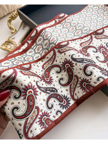 Scarvii - Paisley Border Skinny Scarf