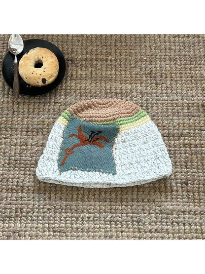 Rufia - Patchwork Art Knit Beanie