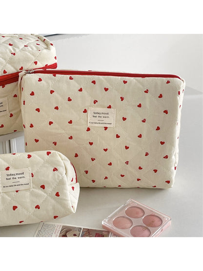 Cosbai Sweet Heart Travel Organizer Bag in pink with multiple and