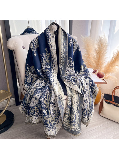 Scarvii – Paisley Print Fringe Scarf & Wrap