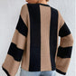 Crosa - Round Neck Color-Block Knit Sweater