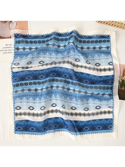 Scarvii - Geometric Print Decorative Square Scarf