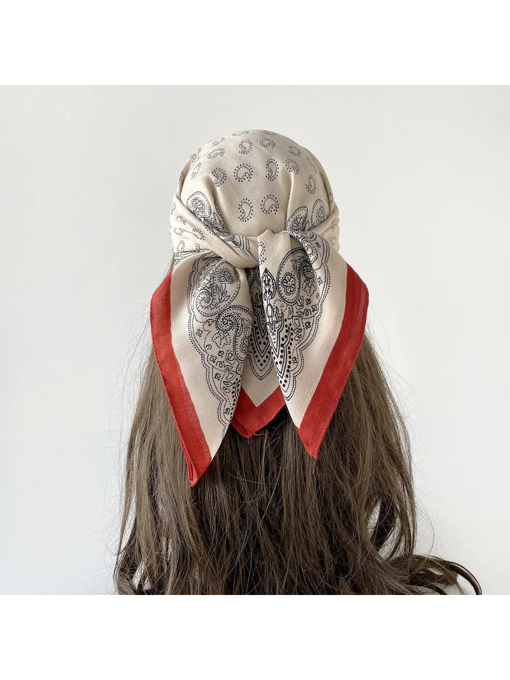 Scarvii - Paisley Border Print Square Scarf