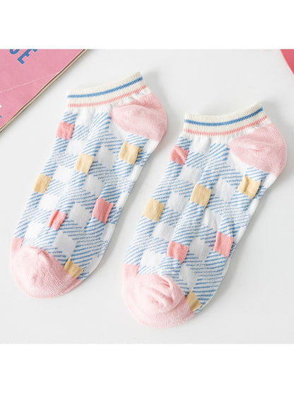 Rufia - Fresh Printed Ruffle Trim Ankle Socks