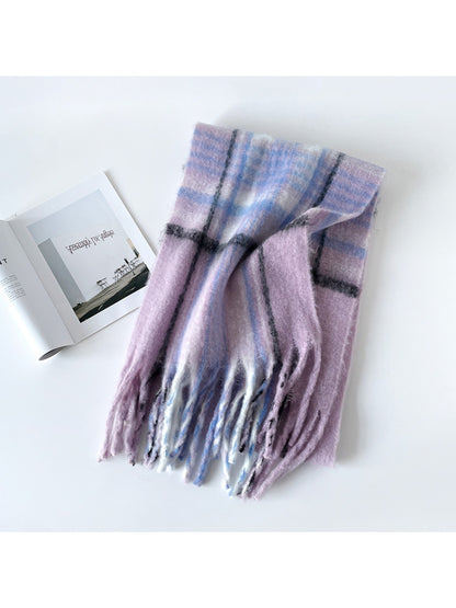 Scarvii - Plaid Brushed Long Winter Scarf