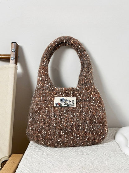 Cosbai - Colorful Knit Shoulder Tote Bag
