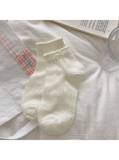 Rufia - Speckled Ruffle Ankle Socks