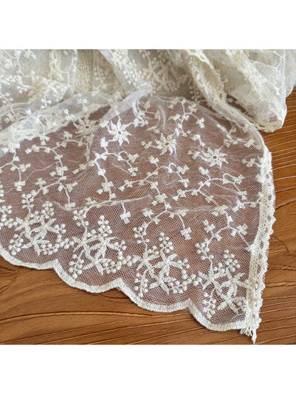 Scarvii - Floral Lace Scalloped Edge Scarf