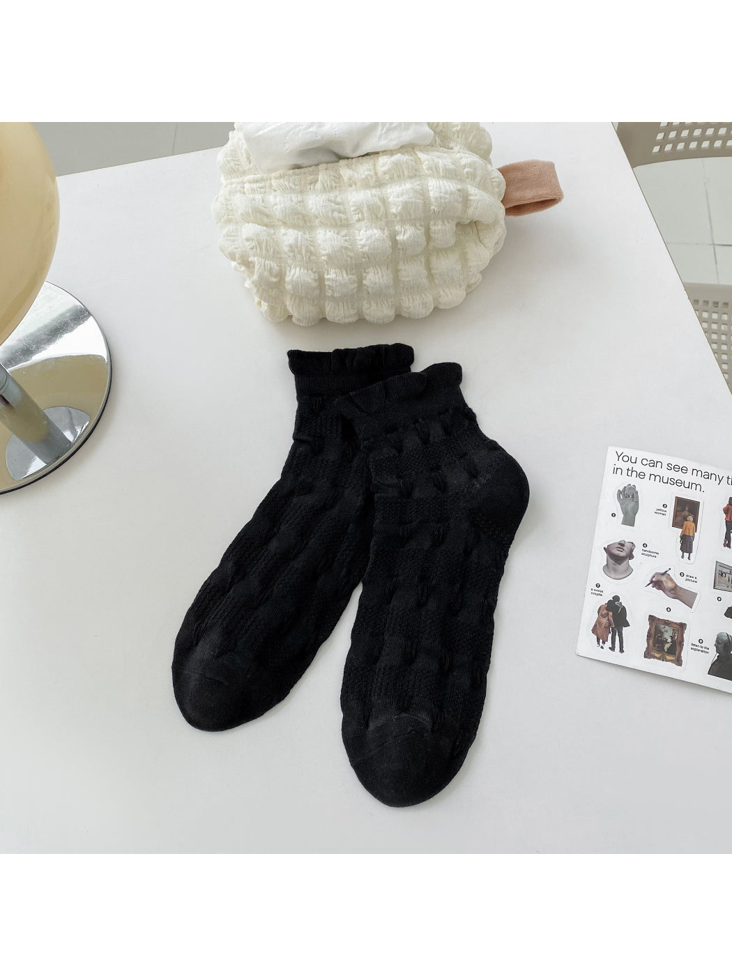 Rufia - Elegant Lace Pattern Crew Socks product image 4