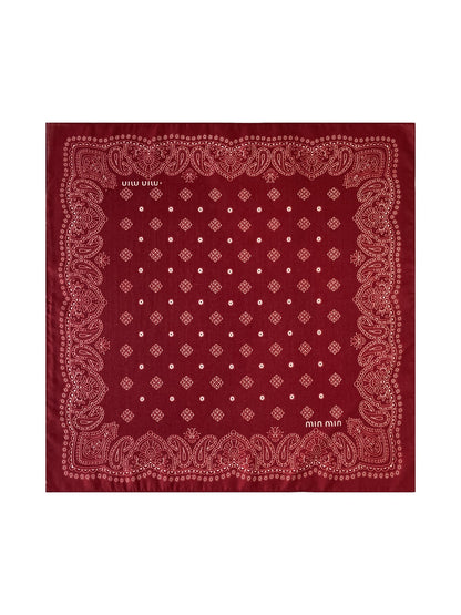 Scarvii - Paisley Border Print Square Scarf