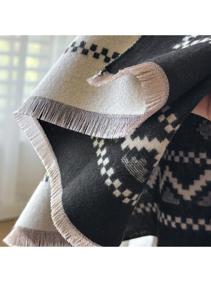 Scarvii – Vintage Bow Pattern Winter Scarf & Shawl