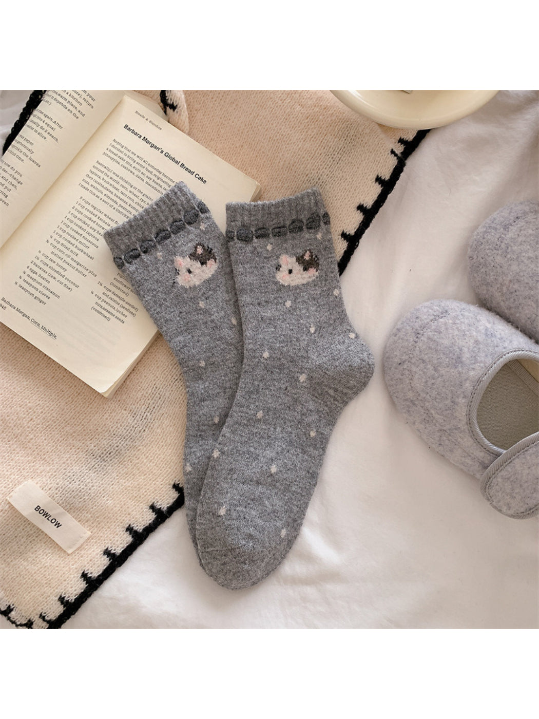 Rufia - Cute Cat Pattern Cozy Crew Socks