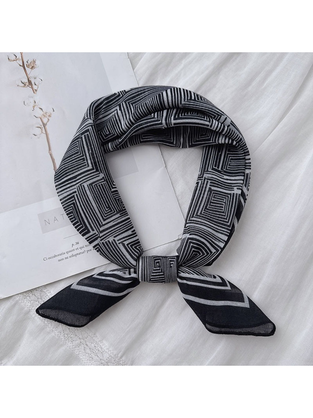 Scarvii - Geometric Print Lightweight Square Scarf