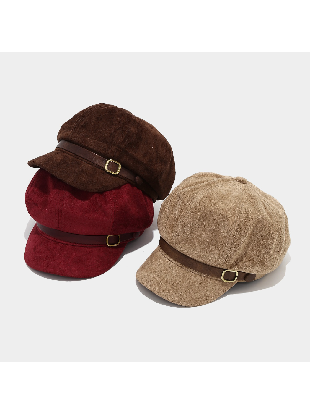 Haila - Vintage Buckle Band Newsboy Cap