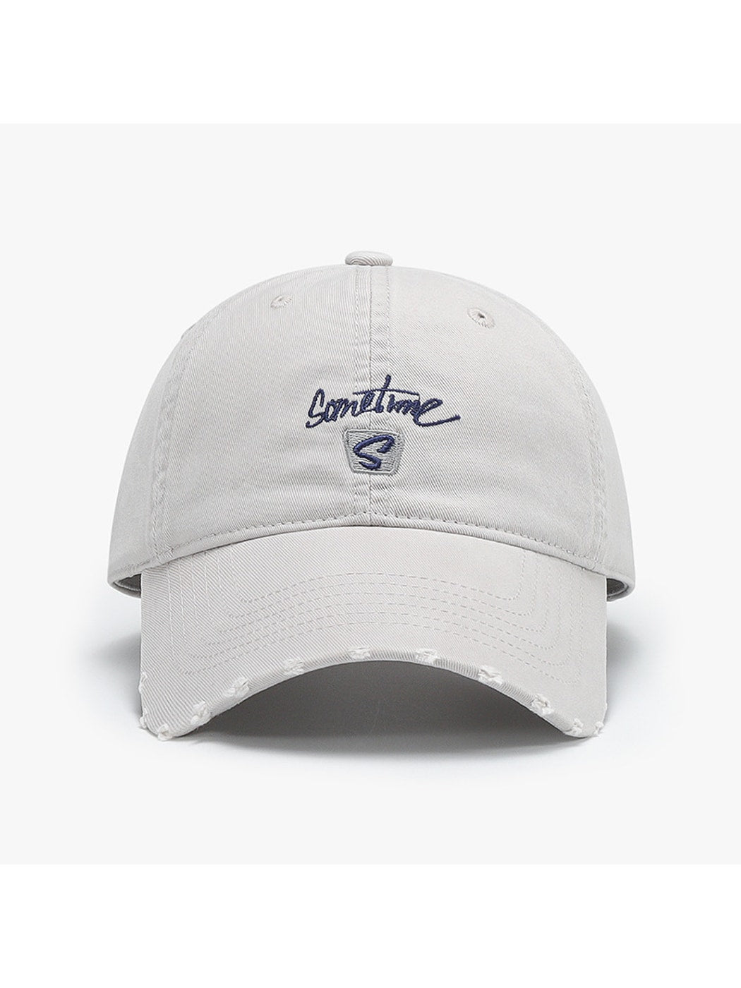 Haila - Round Crown Embroidered Detail Foldable Baseball