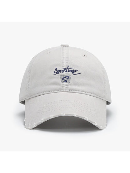 Haila - Round Crown Embroidered Detail Foldable Baseball