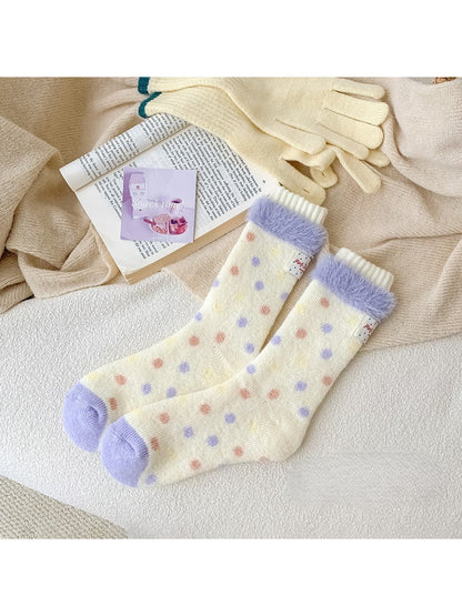 Rufia - Soft Polka Pattern Crew Socks