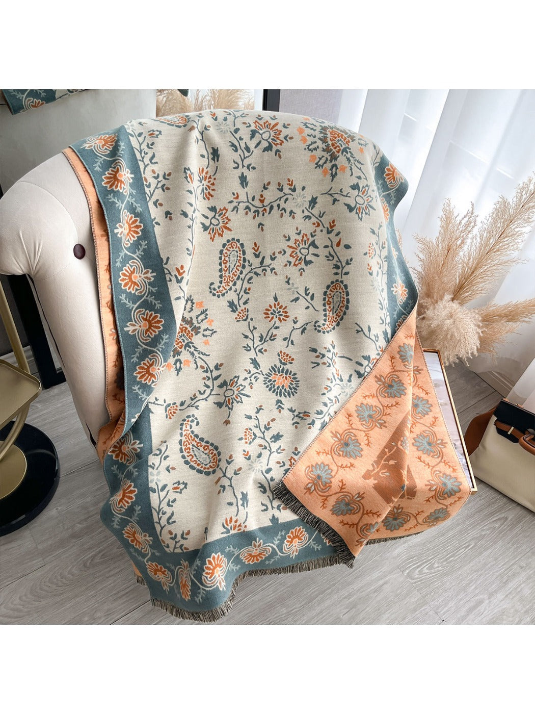 Scarvii – Reversible Paisley Fringe Scarf & Wrap