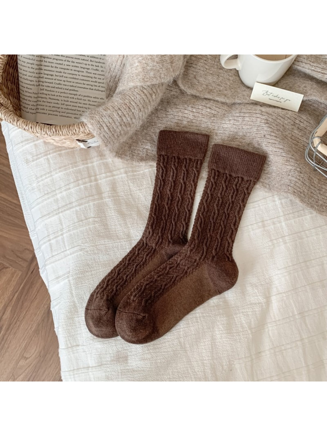 Rufia - Cable Knit Mid-Calf Socks