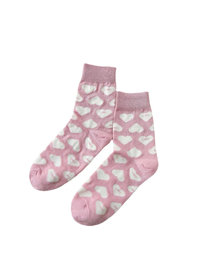 Rufia - Graphic Heart Pattern Crew Socks