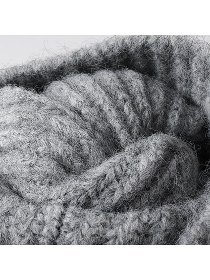 Haila - Solid Color Ribbed Cuffed Knit Beanie Hat