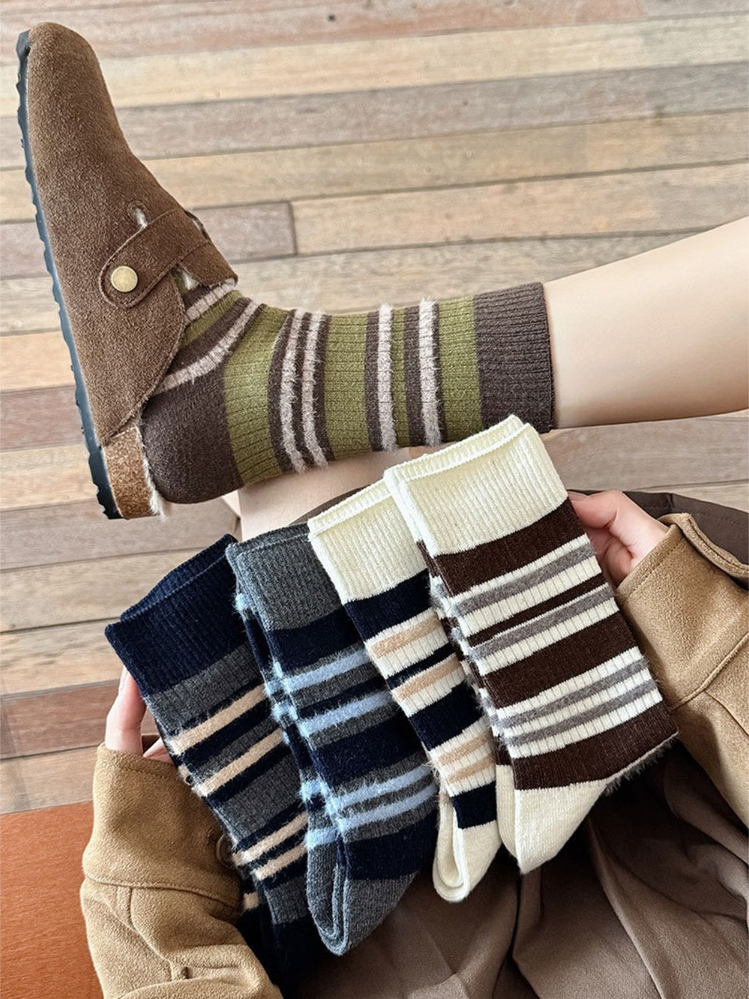 Rufia - Soft Stripe Crew Socks