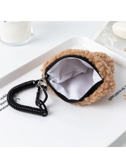 Cosbai - Cute Cartoon Plush Triangle Zipper Coin Purse
