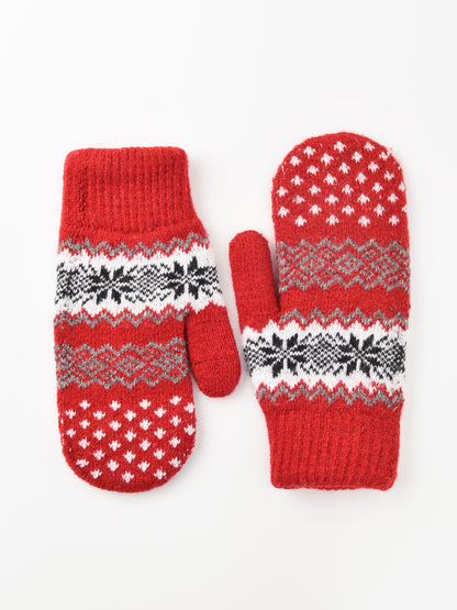 Gloving - Unisex Warm Snowflake Knit Mittens