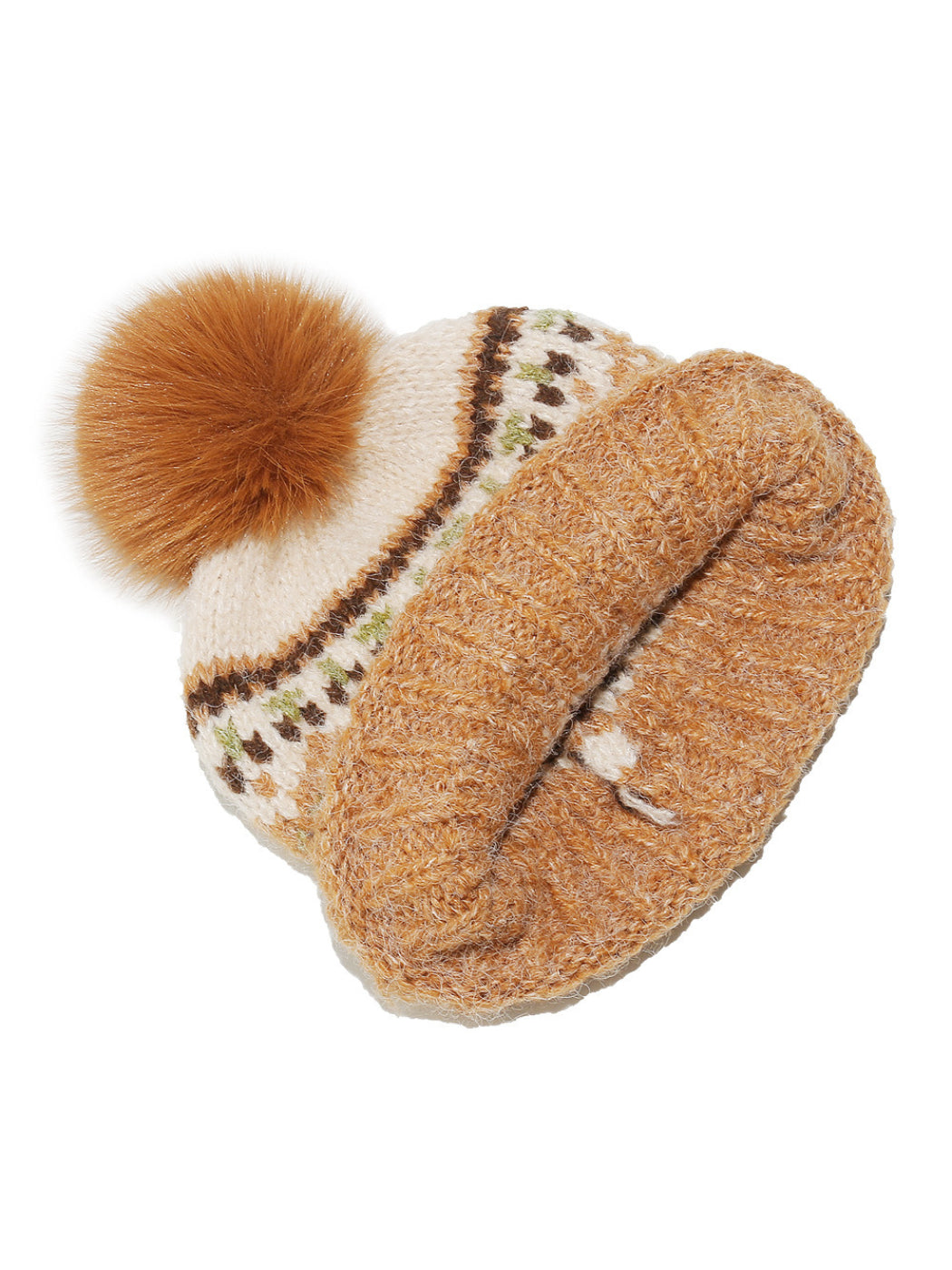 Haila Fair Isle Knit Pom Pom Beanie