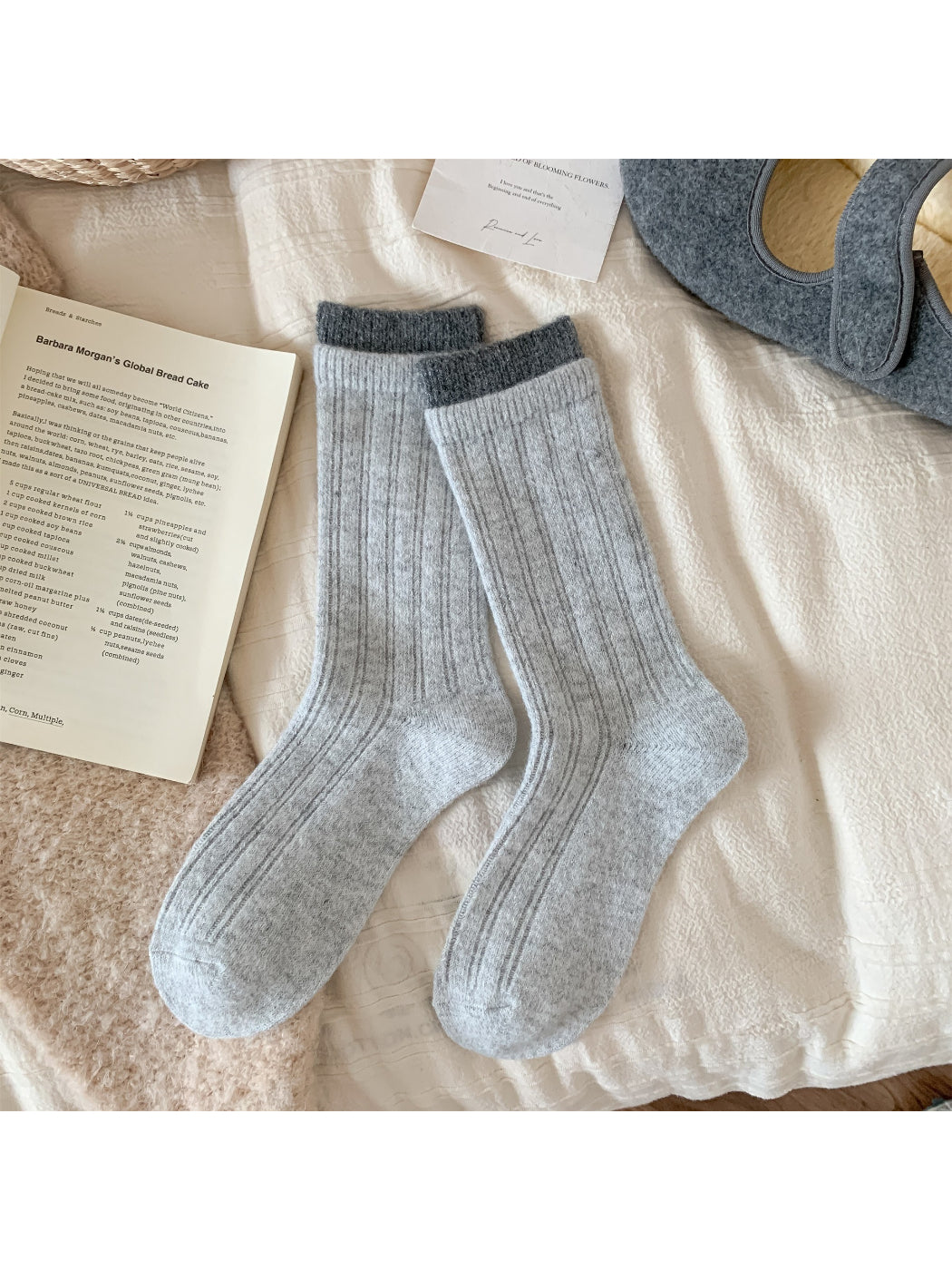 Rufia - Cozy Solid Ribbed Crew Socks