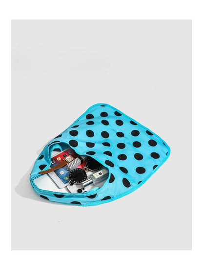 Cosbai - Lightweight Polka Dot Shoulder Tote Bag
