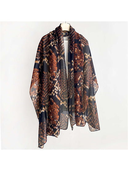 Scarvii - Retro Wave Print Summer Wrap Scarf