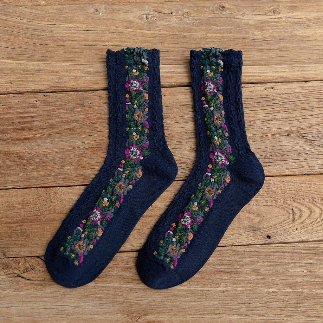 Rufia - Vintage Floral Print Summer Socks