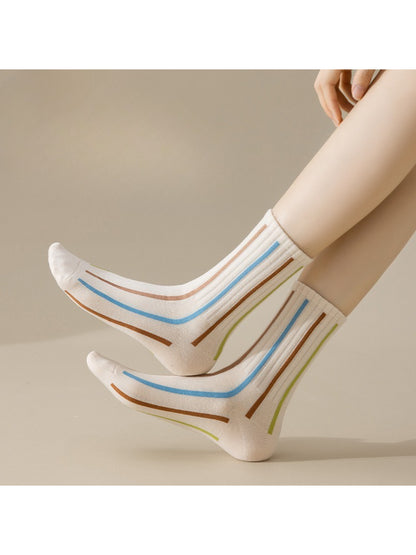 Rufia - Soft Color Stripe Ribbed Crew Socks product image 3