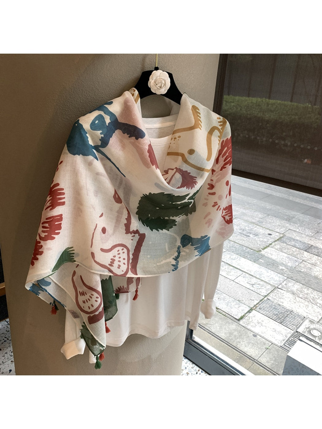 Scarvii - Abstract Dog Print Rectangular Shawl