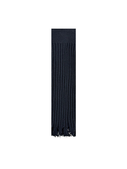 Cozyra - Ribbed Slouchy Fringe Leg Warmers