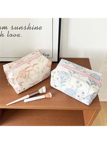 Cosbai - Floral Embroidery Cosmetic Organizer Bag