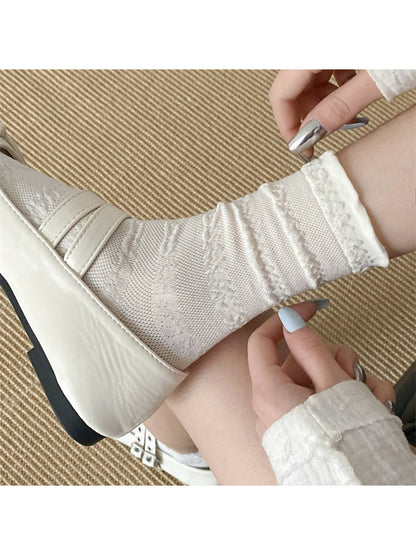 Rufia - Soft Textured Knit Crew Socks