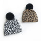 Haila - Leopard Knitted Beanie with Pompom